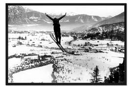 Gerahmter Kunstdruck Skispringer, 1937