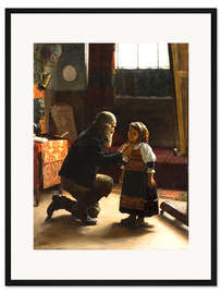 Gerahmter Kunstdruck Nach dem Posieren, Adolf von Becker