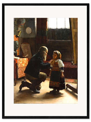 Framed art print After Modeling, Adolf von Becker
