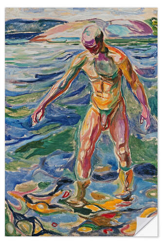 Selvklæbende plakat Bathing Man, 1918