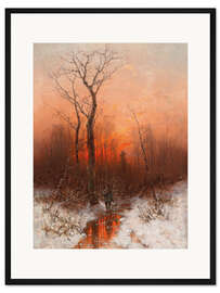 Gerahmter Kunstdruck Heimkehr bei Sonnenuntergang, Désiré Thomassin