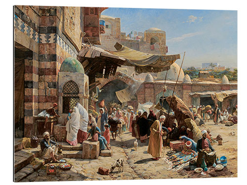 Quadro em plexi-alumínio Market in Jaffa, 1887