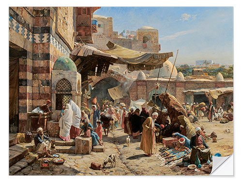 Sticker mural Market in Jaffa, 1887