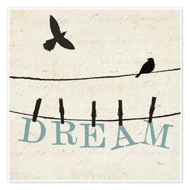 Wall print  Bird Talk - Dream - Pela Studio