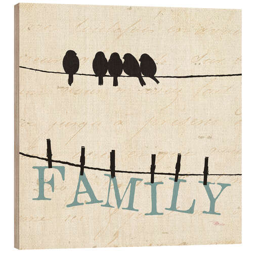 Stampa su legno Bird Talk - Family