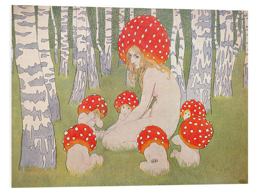 Tableau en PVC Mother Mushroom With Her Children, Edward Okun