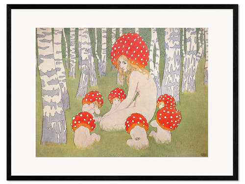 Impressão artística com moldura Mother Mushroom With Her Children, Edward Okun