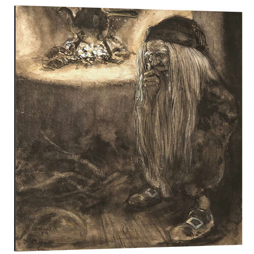 Alubild Troll am Kamin