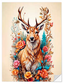 Wall sticker Floral Deer