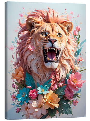 Stampa su tela Floral Lion II