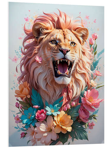 Foam board print Floral Lion II