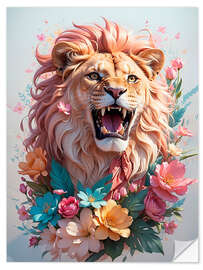 Wall sticker Floral Lion II