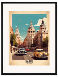 Gerahmter Kunstdruck Madrid Reiseplakat