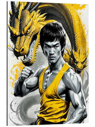 Aluminiumsbilde Bruce Lee Yellow Dragon