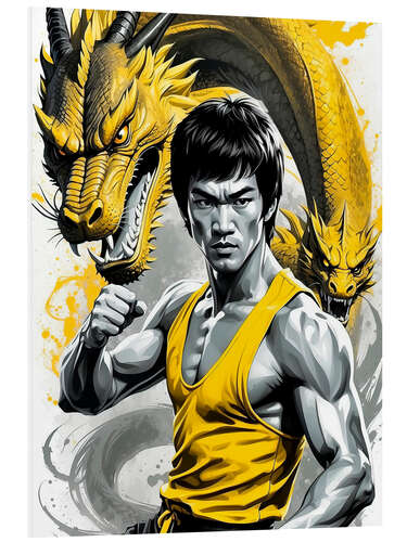 Tableau en PVC Bruce Lee Yellow Dragon