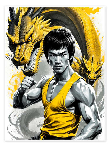 Póster Bruce Lee Yellow Dragon