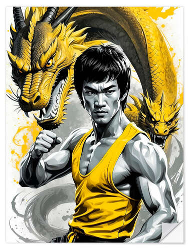 Wall sticker Bruce Lee Yellow Dragon