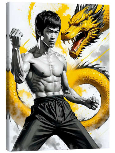 Tableau sur toile Bruce Lee Kung Fu Master