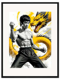 Gerahmter Kunstdruck Bruce Lee Kung Fu Master - nobelart