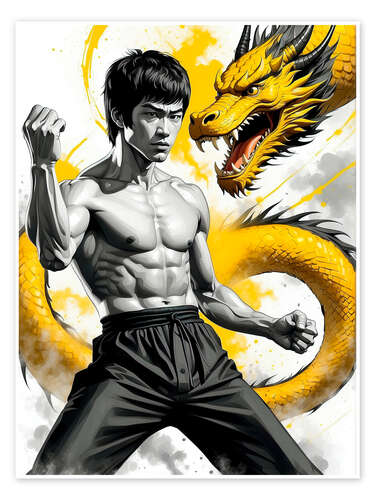 Póster Bruce Lee Kung Fu Master