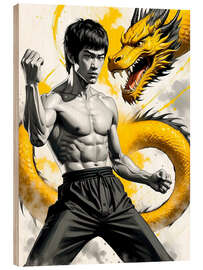 Puutaulu Bruce Lee Kung Fu Master - nobelart