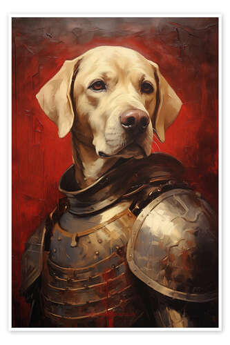 Poster Medieval Portrait of a Labrador Knight