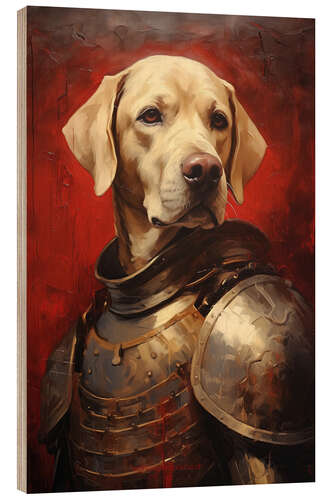 Hout print Medieval Portrait of a Labrador Knight