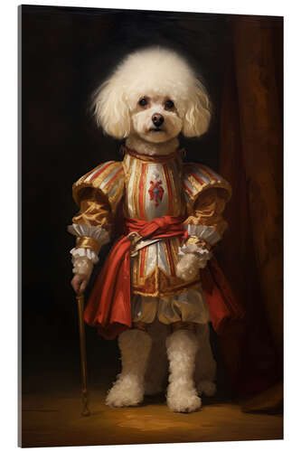 Quadro em acrílico Medieval Portrait of a Poodle Knight