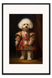 Gerahmter Kunstdruck Mittelalterliches Porträt eines Pudelritters