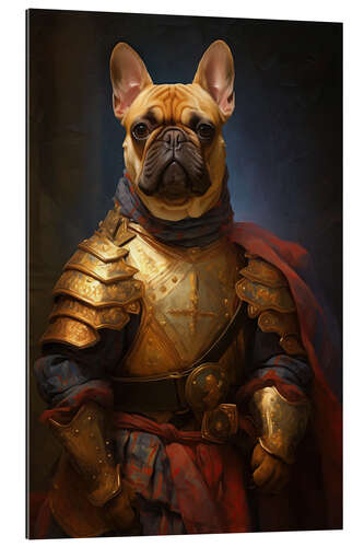 Quadro em plexi-alumínio French Bulldog Knight