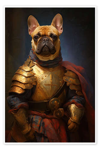 Poster French Bulldog Knight