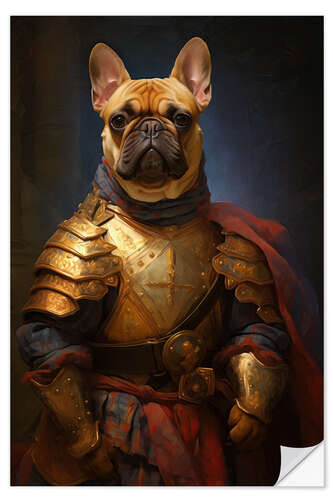 Naklejka na ścianę French Bulldog Knight