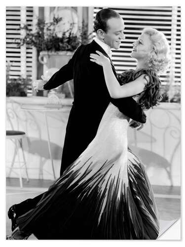 Selvklebende plakat Fred Astaire and Ginger Rogers in "The Gay Divorcee", 1934