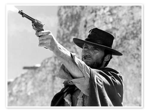 Póster Clint shoots in "A Fistful of Dollars", 1964