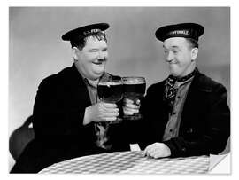 Vinilo para la pared Oliver Hardy and Stan Laurel in "Our Relations", 1936