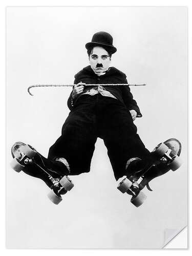 Selvklebende plakat Charlie Chaplin in "The Rink", 1916