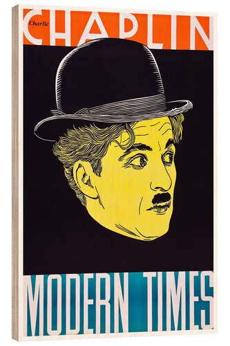 Hout print Modern Times - Charlie Chaplin, 1936