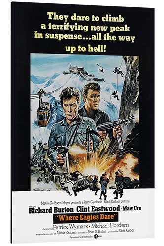 Aluminium print Where Eagles Dare - Clint Eastwood, Richard Burton, 1968