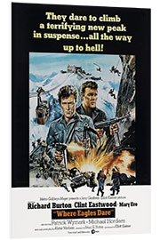 Foam board print Where Eagles Dare - Clint Eastwood, Richard Burton, 1968