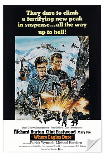 Vinilo para la pared Where Eagles Dare - Clint Eastwood, Richard Burton, 1968