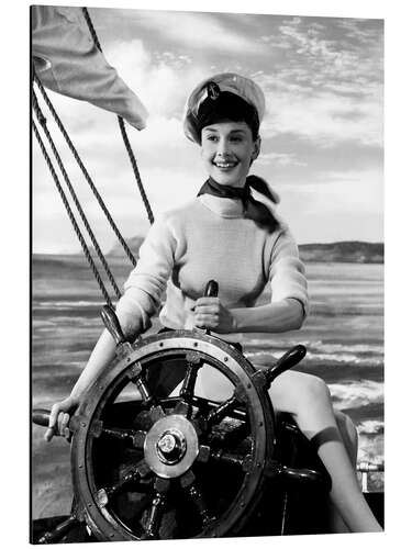 Aluminium print Audrey Hepburn as a sailor