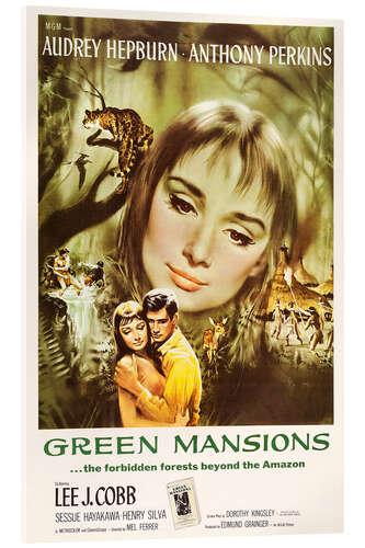 Stampa su vetro acrilico Green Mansions - Audrey Hepburn, Anthony Perkins