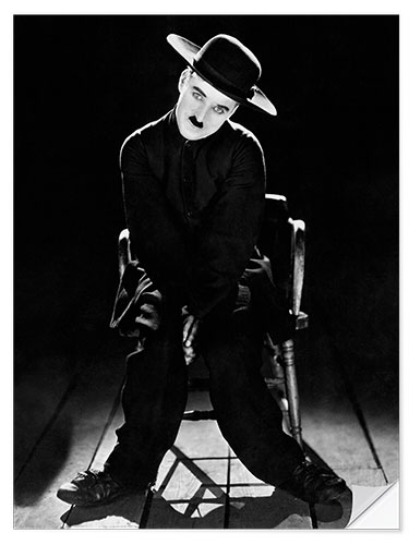 Selvklebende plakat Charlie Chaplin in "The Pilgrim", 1923