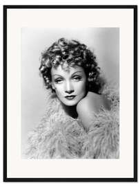 Gerahmter Kunstdruck Marlene Dietrich in "Der große Bluff", 1939