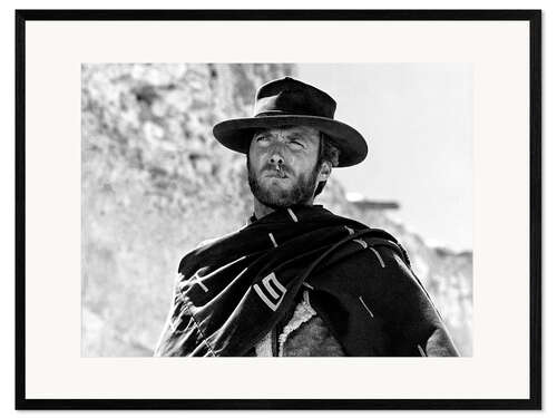 Gerahmter Kunstdruck Clint Eastwood in "Für eine Handvoll Dollar", 1964 II