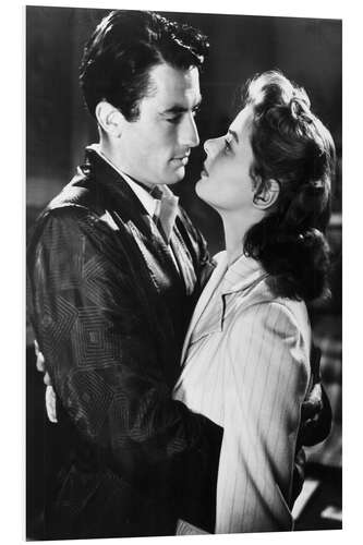 Foam board print Gregory Peck and Ingrid Bergman in "Spellbound", 1945