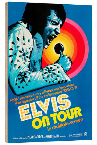 Hout print Elvis on Tour, 1972