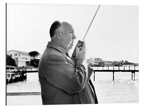 Cuadro de aluminio Alfred Hitchcock on Location in Bodega Bay, California, 1963