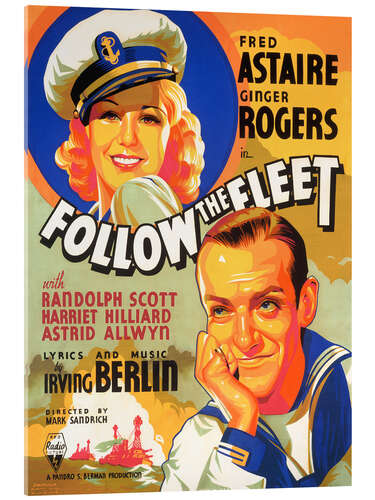 Akrylbilde Follow The Fleet - Fred Astaire, Ginger Rogers