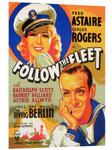 Foam board print Follow The Fleet - Fred Astaire, Ginger Rogers